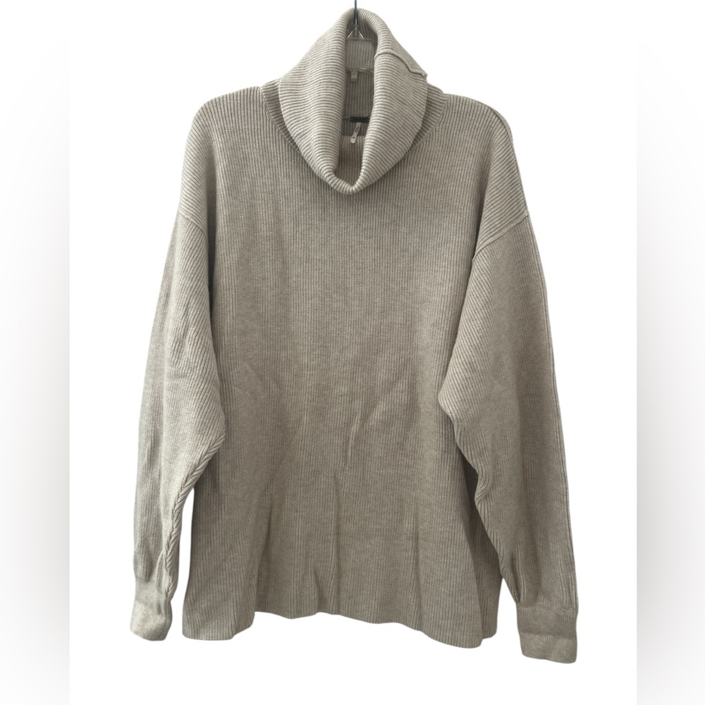 Free People Taupe Cowl Neck Sweater